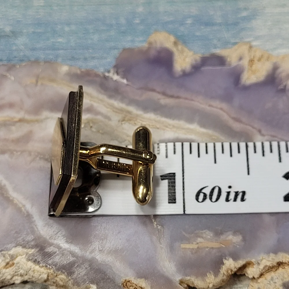 Swank Gold and Brown Cufflinks
